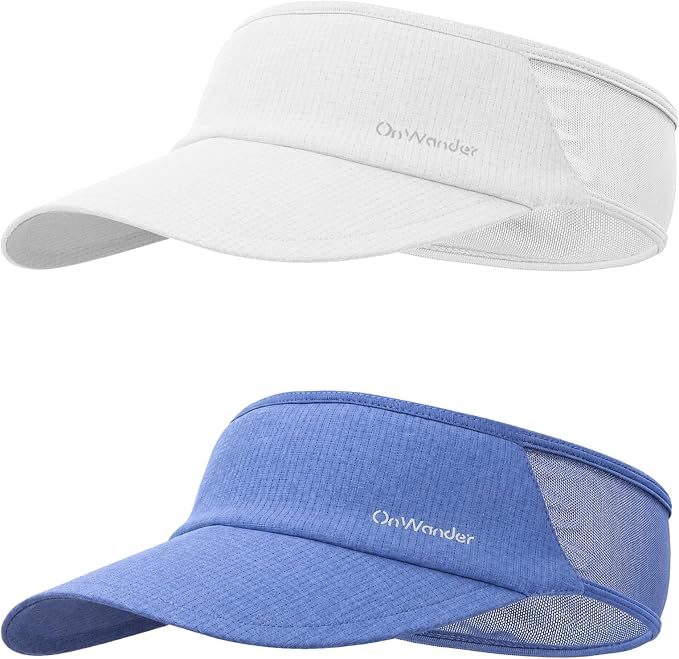 Sport Sun Visor Hat for Women Men - Lightweight Stretchy Polyester Spandex Quick Dry Sweatband Wrinkle Resistant