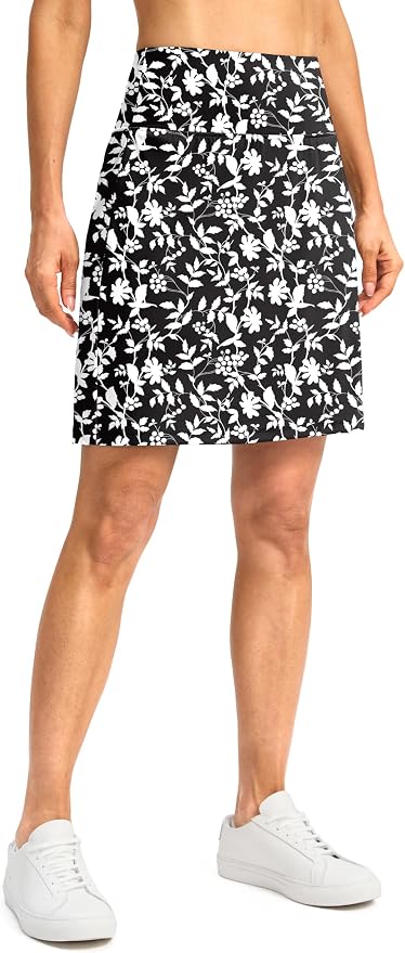 G Gradual 19" Skorts for Woman with Pockets High Waist Golf Skirt | Lightweight, Stretchy, Breathable, Tummy Control, Built-in Shorts, Athletic, Tennis, Pickleball, Casual Summer