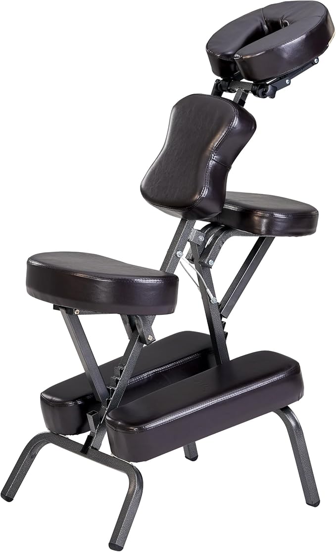 Master Massage Bedford Portable Light Weight Massage Chair, Burgundy, with Carry Case