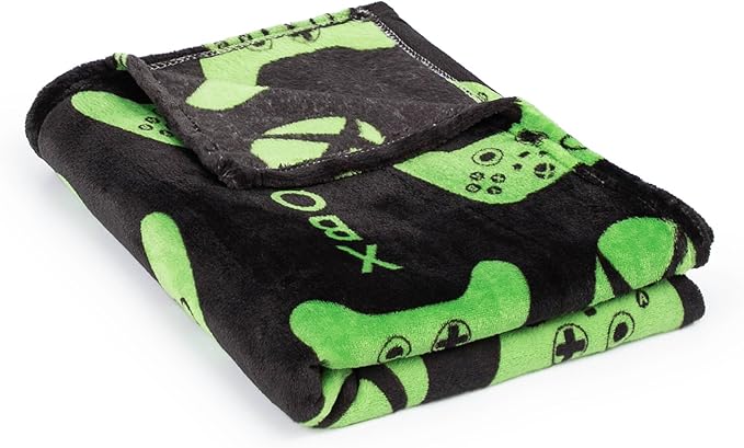 Jay Franco Xbox Throw Blanket with Game Controller Gift Box - Plush Throw Measures 46 x 60 Inches - Kids Super Soft Special Edition Fleece Gamer Bedding