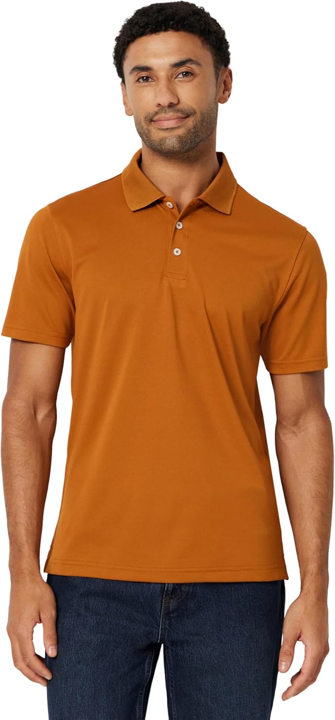 Amazon Essentials Men's Moisture Wicking Golf Polo Shirt, Short Sleeve, Slim-Fit, Quick-Dry, Active Wear