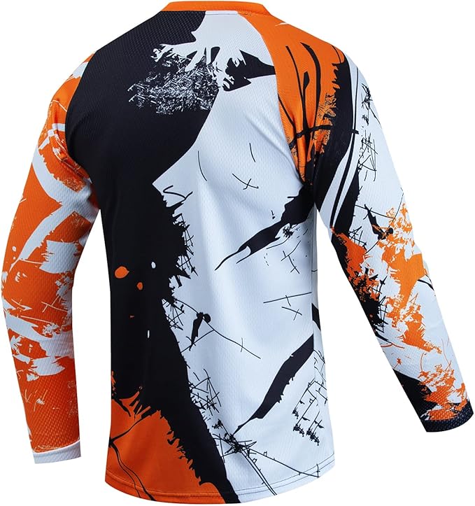 Kids Cyling Jersey,Youth Dirt Bike Jersey Boys Bicycle Shirt Girls Motorcycle Motocross Long Sleeve Off-Road Downhill Tops