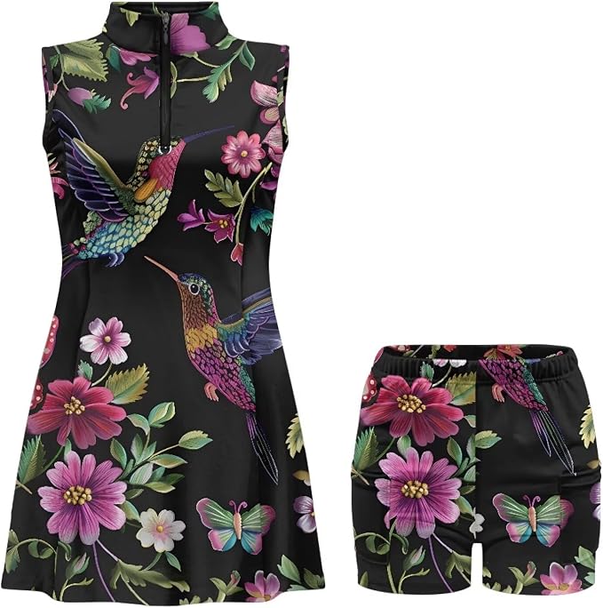 Golf Dress Tennis Dresses for Women with Built in Shorts and Pockets Sleeveless Athletic Dress Workout Dress