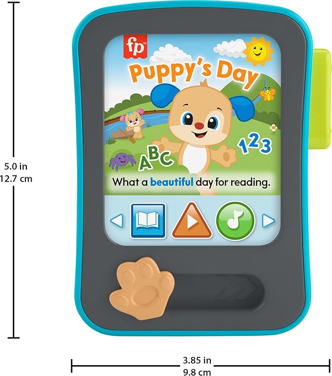 Fisher-Price Baby Learning Toy Laugh & Learn Puppy’s Storytime Reader Pretend Tablet with Music & Lights for Ages 6+ Months