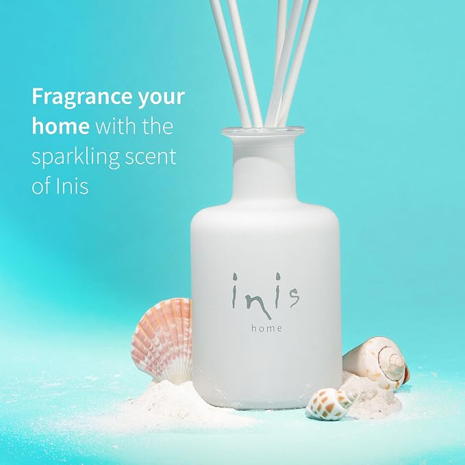 Inis the Energy of the Sea - Reed Diffuser Set with Fragrance Oil | Glass Bottle and Fibre Reeds, Clean Ocean Fresh Aquatic Home Fragrance for Living Room, Bathroom and Bedroom
