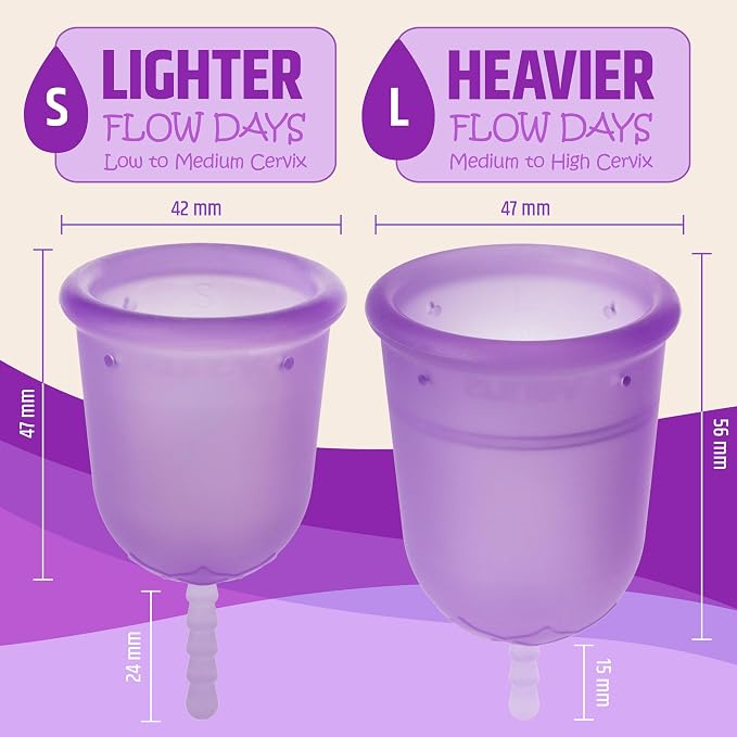 Venus Large Menstrual Cup - Higher Capacity (+30%) - Unique U-Shape Design for Heavier Flow Days - Get 12 Hours Leak-Free Protection - 100% Medical Grade Silicone Reusable Period Cup | Large