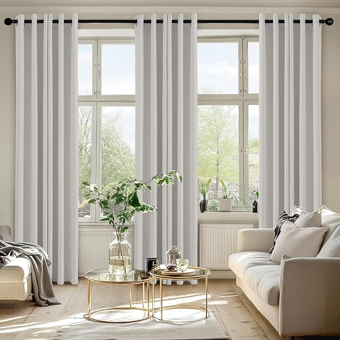 MIULEE Blackout Curtains for Bedroom 2 Panels 40x84 Inch Long Natural White | Thermal Insulated, Living Room Darkening Grommet Drapes, Noise Reducing, Light Blocking Window Treatments