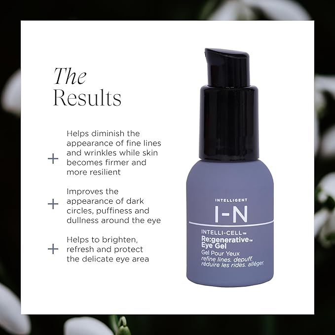 Intelligent Nutrients Re:generative Eye Gel for Dark Circles and Puffiness, Targeted Treatment With Plant Actives to Brighten, Refresh and Protect, Vegan, 0.5 Oz