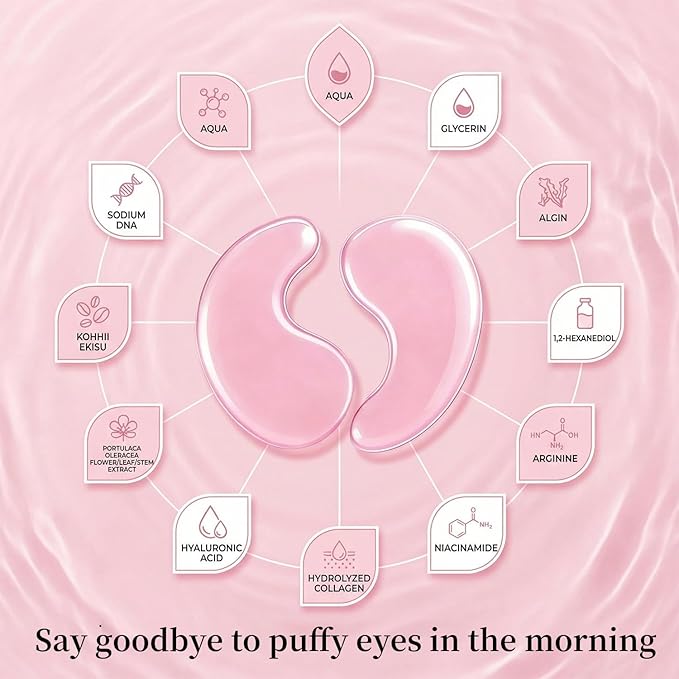 16 Pairs Instalift Pdrn & Collagen Eye Patches，Instant Anti-Wrinkle Eye Mask for Dark Circles & Puffy Eyes，Hydrogel Undereye Patches with Hyaluronic Acid，Quick Fix & Long-Term Care – (2)