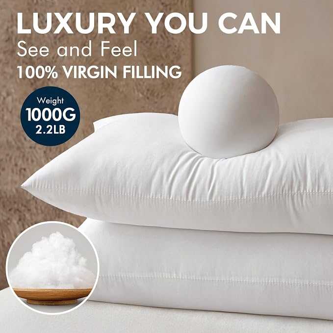 MIULEE 14x36 Inch Throw Pillow Insert, Decorative Pillows for Couch Bed | 100% Virgin Filling, Full and Fluffy, Lumbar, Back and Neck Support