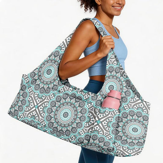 Women's Yoga Bag with Yoga Mat Carrier - Large Mat Pocket Fitness Tote for Pilates, Gym, Travel, Office & Beach