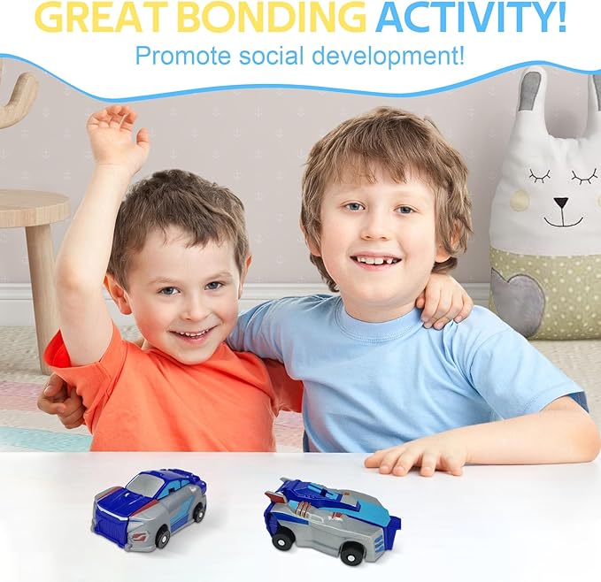 Dinosaur Collision Transforming Car Toy,Magnetic Cars Transform Into Dinosaurs,Transformation Car Toys for Boys & Girls with Transform Feature,Party Gift for Birthday,Christmas (Blue Dragon)