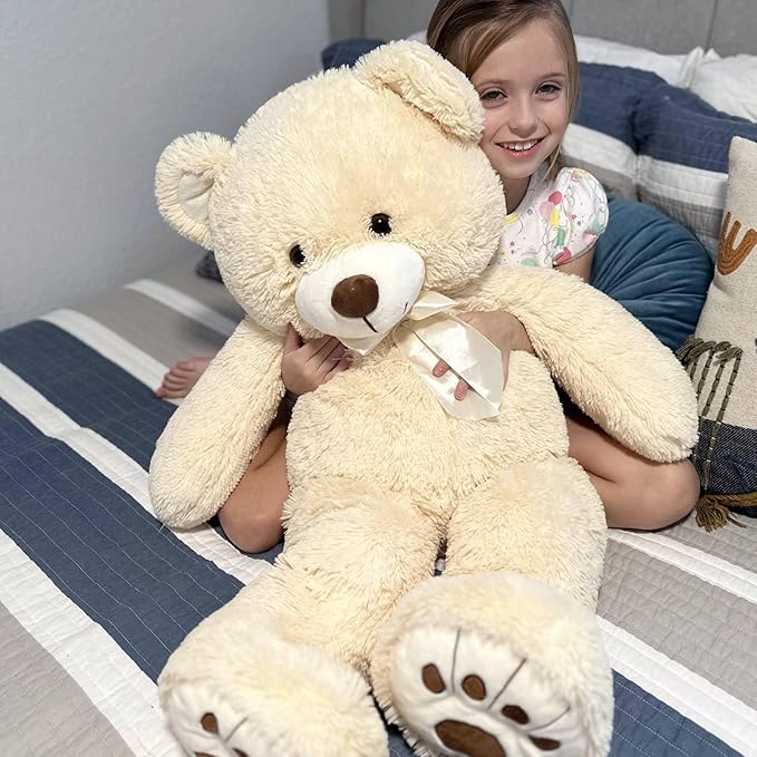 MorisMos Giant Teddy Bear Stuffed Animal, Big Teddy Bear Life Size, 36in Large Teddy Bear Cuddly Soft for Baby Shower, Boys, Girls