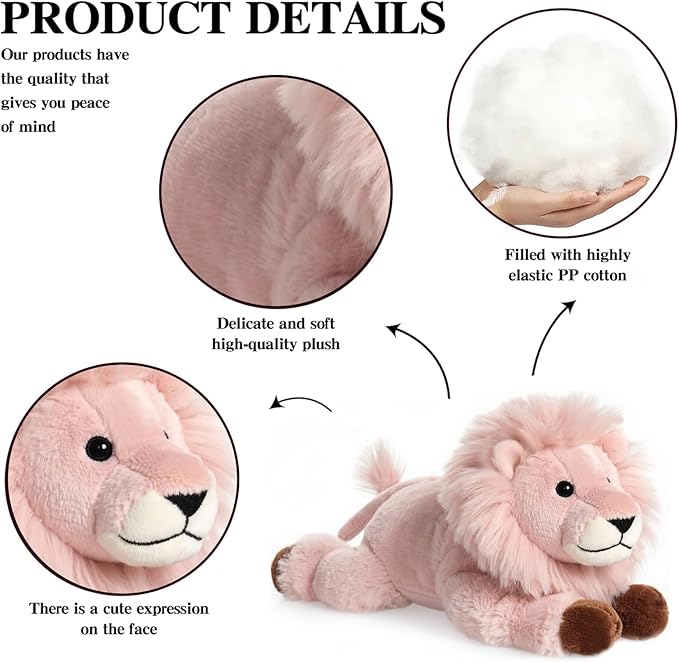 Lion Stuffed Animal – Cute Lion Plush Toy for Kids & Adults – Birthday Surprise & Room Decor –A Cuddly Companion for Everyday hugs and Bedtime