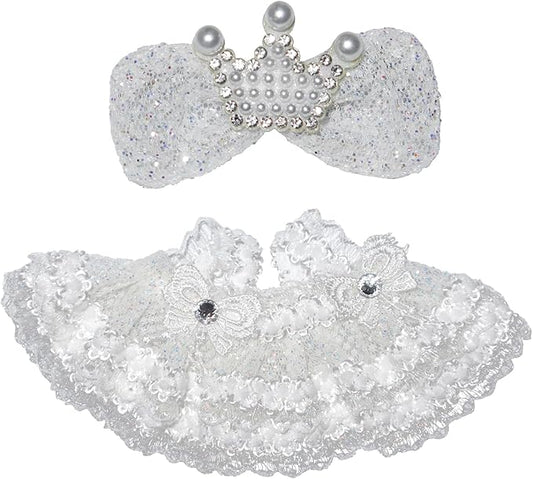 17cm Doll Clothes Wedding Dress Accessories Premium Fashion Outfit for 17cm Dolls (NO Doll)(Wedding Dress/Bow)