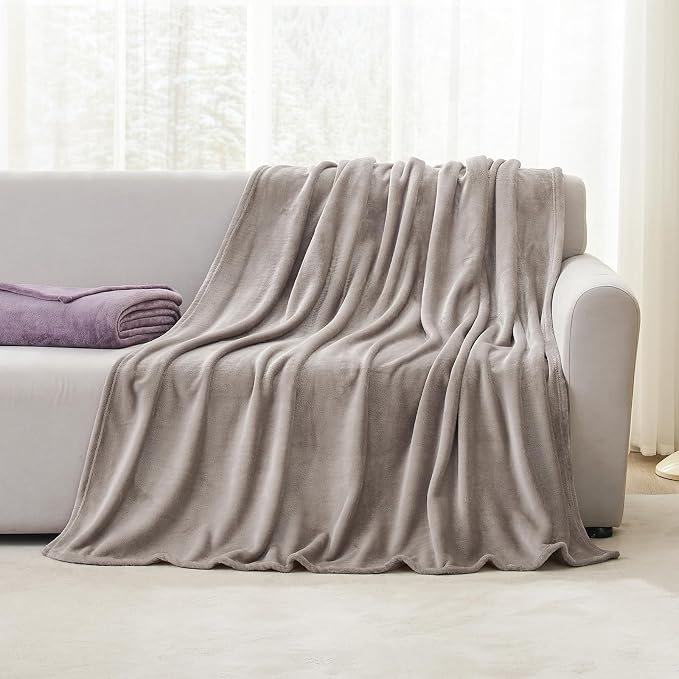 Hansleep Twin Mocha Brown Fleece Blanket, Soft Flannel Bed Blanket | Fuzzy Cozy Blanket 60x80 Inches, Multi-use for Bed, Sofa, Couch, Travel, Camping, All Season Warm Lightweight Cover
