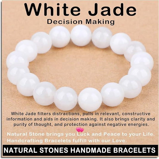 AD Beads Handmade Gemstone Stretch Elastic Bracelet Crystal Healing Reiki Nature's Beauty and Spiritual Essence Unisex