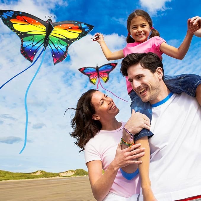 TOY Life 48.4'' Giant Girls Kites Easy to Fly for Kids Adults with 328.1 FT String, Beach Kite Outdoor Game Outside Toys Activity, Toys for Girls, Gift for Girls Ages 4-8