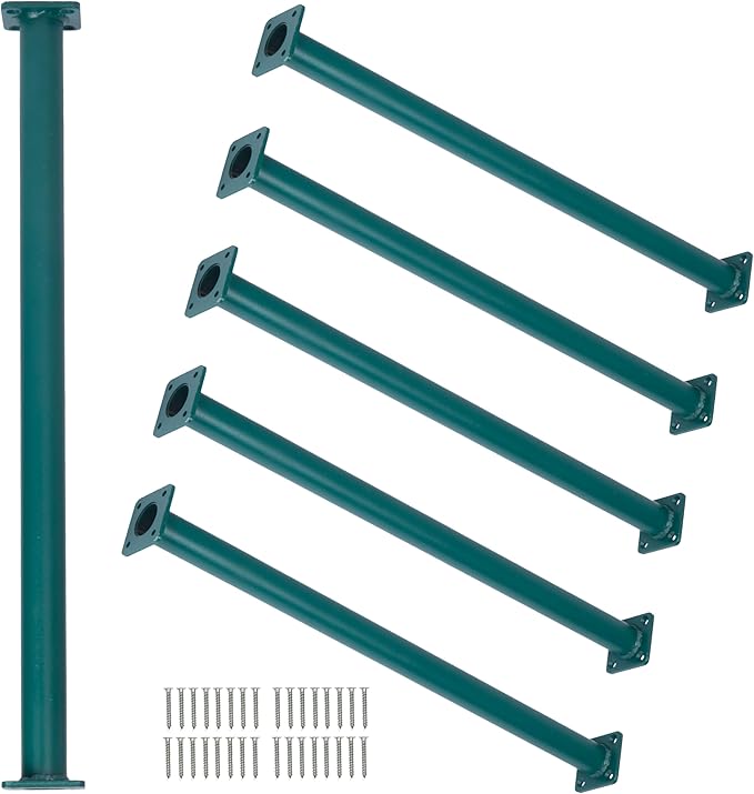 Barcaloo 22 Inch Monkey Bars for Backyard - Green Powder Coated Indoor Monkey Bar Kit for Kids - Set of 6 Outdoor Playground Accesories with Mounting Plates