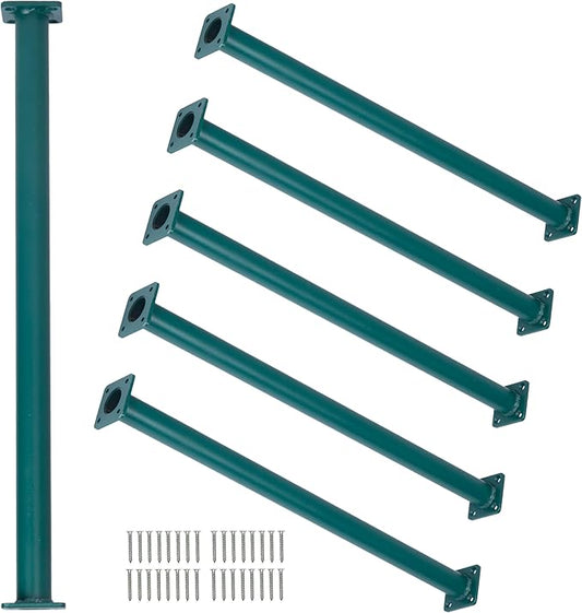 Barcaloo 22 Inch Monkey Bars for Backyard - Green Powder Coated Indoor Monkey Bar Kit for Kids - Set of 6 Outdoor Playground Accesories with Mounting Plates