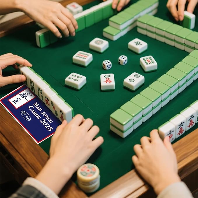 4Pcs mah-Jong Cards 2025 Guide Rules American Official Revision | Mahjong mat 2025 Mahjong Card - Large Print