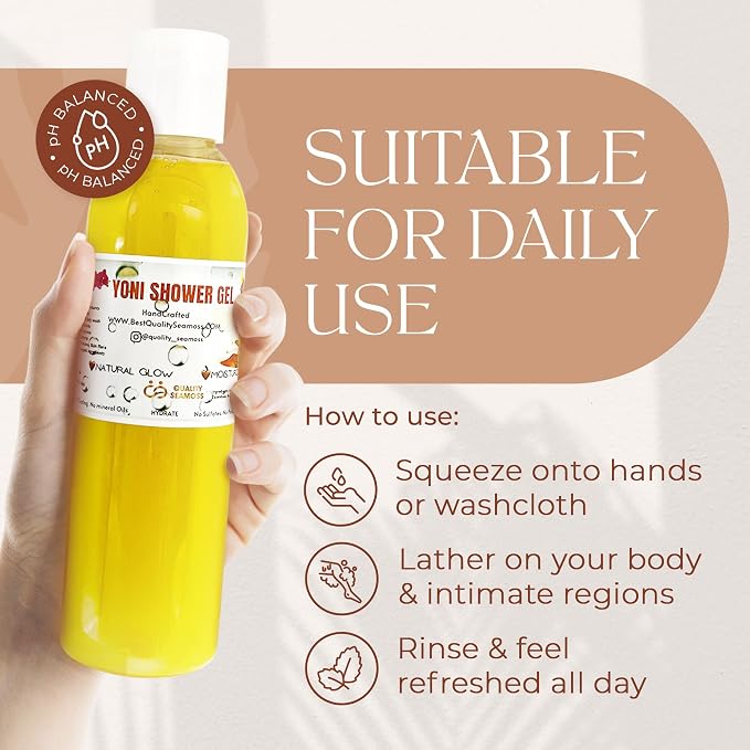 Ph Balance Feminine Wash - Vee Health & Yoni Wash Shower Gel- Use with Yoni Oil. Moisturizing Calendula, Mint for Odor, Itchy & Dry Skin - Paraben-Free Gentle Cleanse Daily Use 7 oz