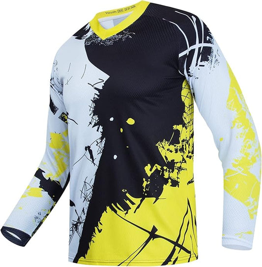 Weimostar Dirt Bike Jersey Youth Long Sleeve Off-Road Motocross Downhill Cycling t Shirt MTB Bicycle Biking Top for Boy Girl