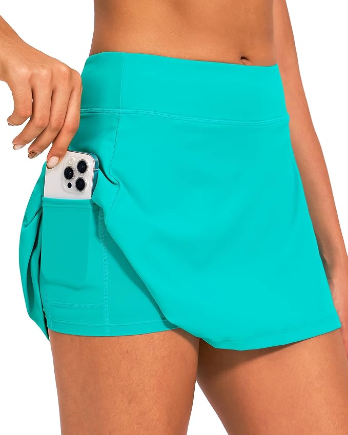 Stelle Women's Tennis Golf Skirts High Waisted with Pockets Inner Shorts for Athletic Skorts Sports Running Pickleball