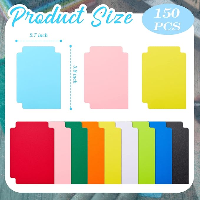 150 Pcs Trading Card Dividers Plastic Card Dividers, Frosted Separator with Tabs Standard Vertical Compatible with Games Sports TCG, 2.7 x 3.8 Inches (Multicolor)