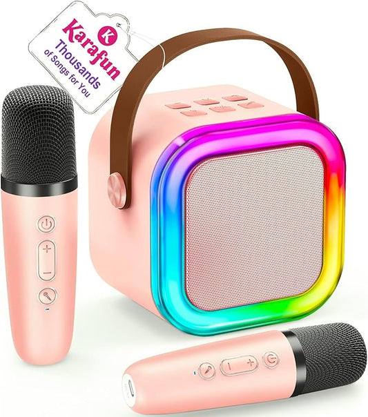 Karaoke Machine for Kids, 2026 TOP Toys Birthday Gifts Ideas for Girls Ages 4, 5, 6, 7, 8, 9, 10, 12+ Years Old, Portable Mini MP3 Player with 2 Wireless Mics for Party