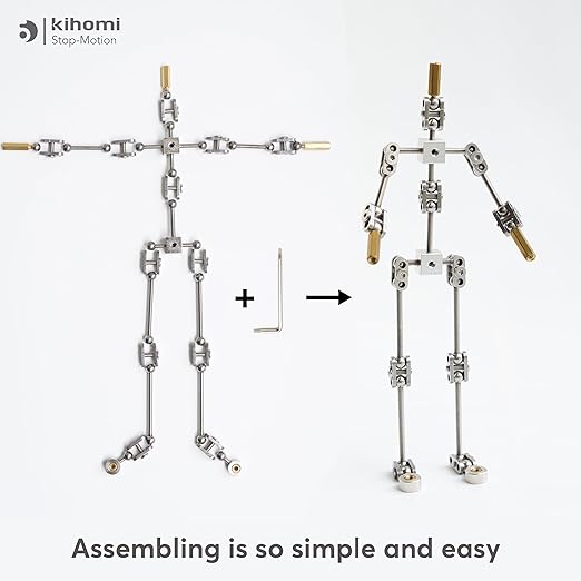 Studio Stop Motion Armature Kit - Feet Tie Down DIY Metal Puppet Figure Skeletons Easy Assembly for Animation Character Design & Creative Fun, Perfect for Stop Motion Animation (Silver, 4.5in)