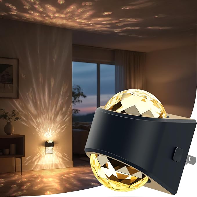 Night Light,Night Lights Plug into Wall,LED Projector Night Light | Soft White for Bedroom, Dimmable Brightness Dusk to Dawn Nightlight for Kids, Nursery, Bathroom, Home Decor, Gaming Room