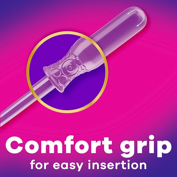 Tampax Radiant Tampons, with LeakGuard Braid, Super Plus Absorbency, Unscented, 28 Count, Packaging May Vary
