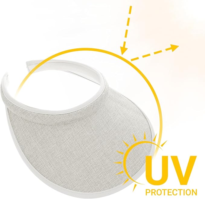 4Pcs Slip On Sun Visor Hats for Women UV Protection, Clip On Wide Brim Golf Visors for Summer Sports Travel Outdoor Activity
