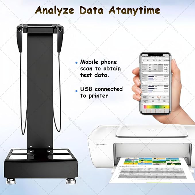 Digital Body Composition Analyzer with Printer, HD Touch Ultrasonic Balance for BMI Measurement in Pharmacy and Hospital Settings
