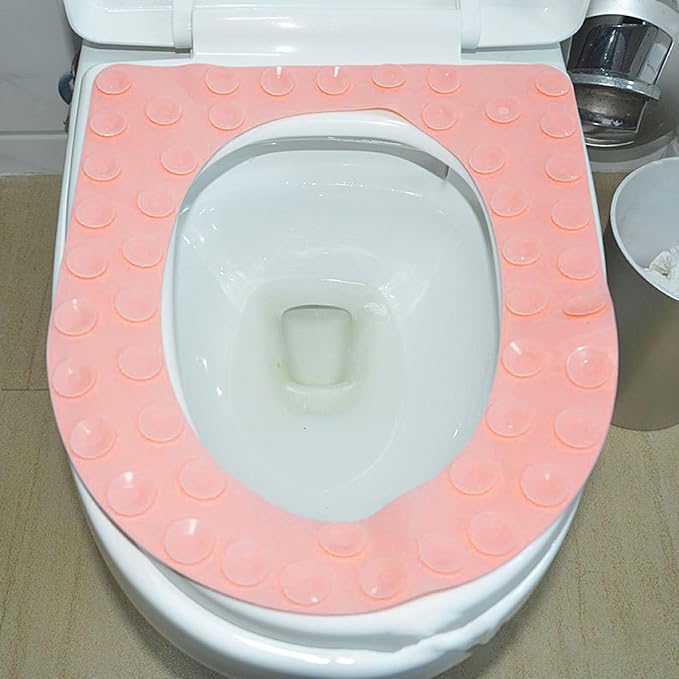 Reusable Toilet Seat Cover Universal Washable Silicone Non Slip Pad for Home and Travel Potty Toddler Covers Foldable Portable Camping Summer Training Toddlers Bags Stool Chairs