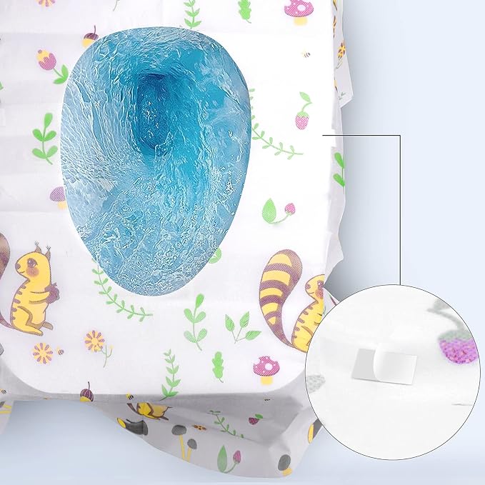 Disposable Toilet Seat Covers 20 Pack - Extra Large Waterproof Potty Covers for Public Restroom & Potty Training, Travel Must Haves & Airplane Essentials, Non-Slip