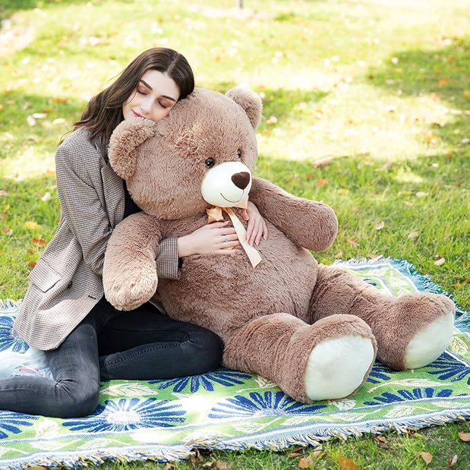 Tezituor Big Teddy Bear,52'' Giant Stuffed Animal Plush Toys for Adults Children,Girlfriend Soft Life Size Bears Plushie Gifts for Valentine, Christmas, Birthday,Baby Shower Decoration