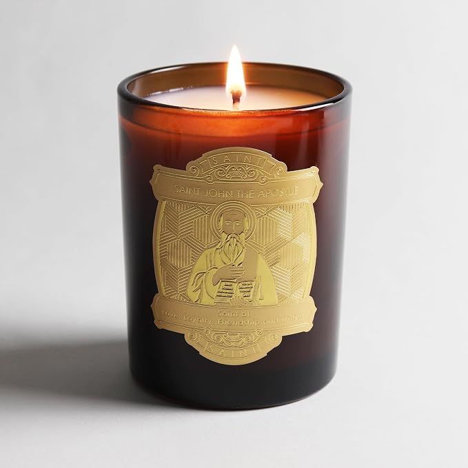 SAINT John the Apostle Scented Candle with Prayer and Prayer Coin | Saint of Love, Loyalty, Friendship and Writers - Soy Coconut Aromatherapy Candle with 80 Hour Burn Time, Special Edition