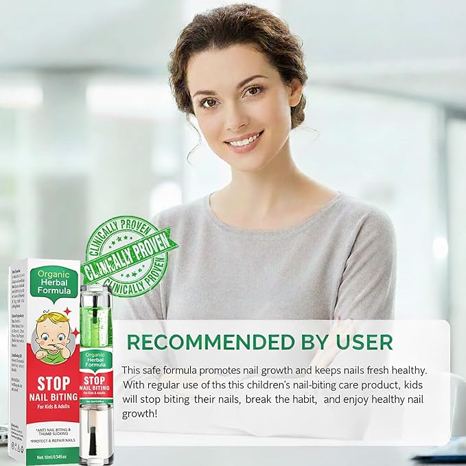 Nail Biting Treatment for Kids, 10 ML Nail Biting Prevention, Safe & Effective Solution to Help Break Nail-Biting Habit, Thumb Sucking Deterrent, Bitter Taste Formula, Easy to Apply