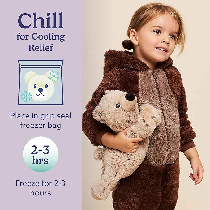 warmies Microwavable & Weighted Stuffed Animals, Brown Bear - Heated Stuffed Animal Plushie for Warmth & Comfort - Cute Soft Plush Toys for Adults & Children (Boys, Girls, Babies & Toddlers)