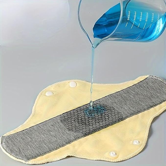 6 Pieces Reusable Menstrual Pads Reusable Sanitary Pads Leak-Proof Washable Panty Liners Soft Cloth Menstrual