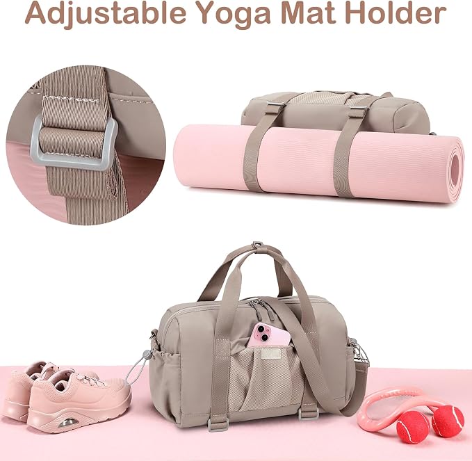 Gym Bag for Women Gym Duffle Bag with Shoe Compartment and Wet Pocket Carry On Overnight Weekender Duffel Bag for Travel Sports Yoga