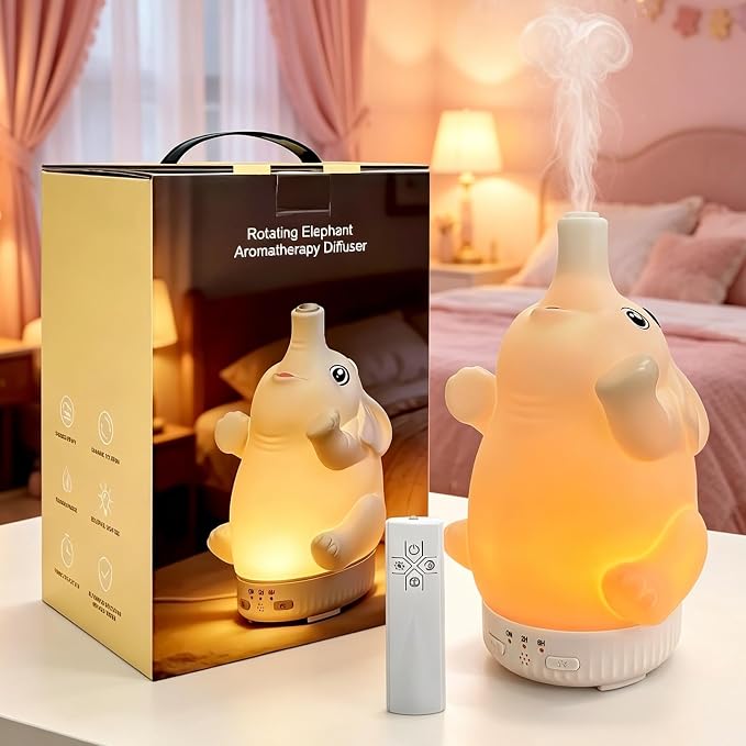 Mor Jellyfish Diffuser, Cute Ultrasonic Essential Oil Diffuser & Humidifier with Colorful Lights, Remote Control, Quiet Aromatherapy Diffuser for Bedroom Home Office Decor