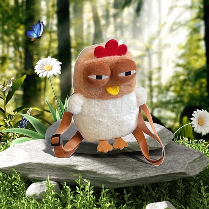 Cute Chick Mini Novelty Kids Kawaii Plush Anime Crossbody Bag for Little Girls - Fluffy Purse