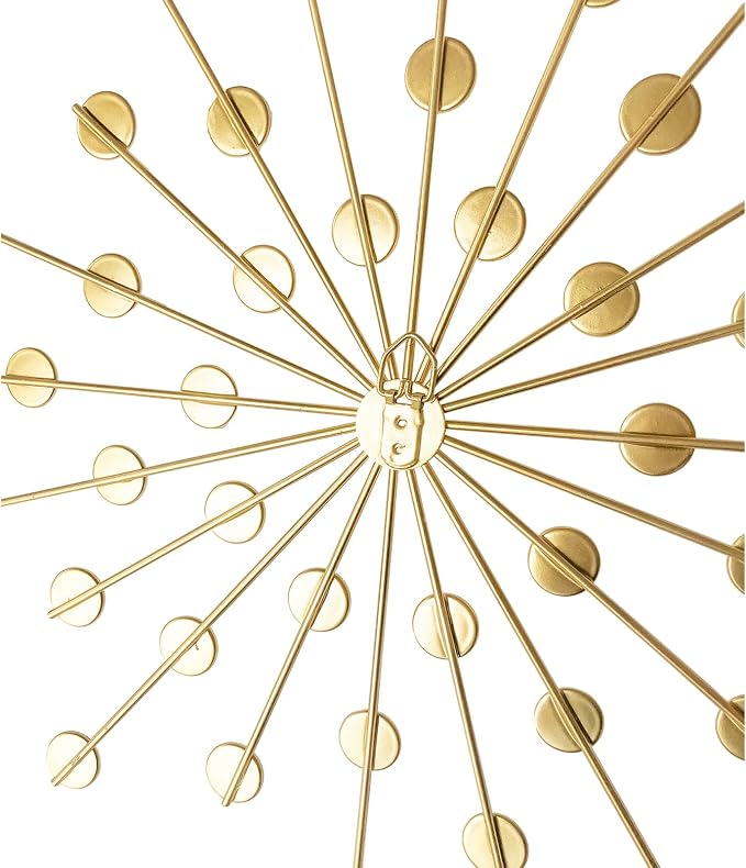 ZEXUIRU 3 Set Gold Starburst Wall Art for Home Decor Metal Bling Crystal Rhinestones Sunburst Wall Decor Sparkling Rhinestone Art Accent Gold - 13in