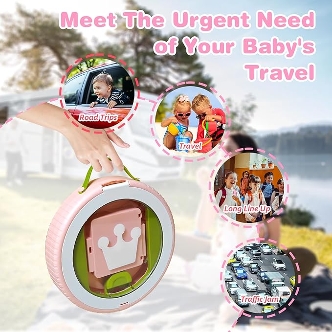 2025 Upgraded Portable Potty Training, Foldable Toilet,Travel Potty for Toddler, Apply to Seat Emergency Toilet for Camping, Outdoor, Car, Indoor, Including 3 rolls of garbage bags (White-Pink)