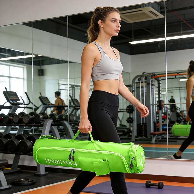 Upgrade Yoga Mat Bag, Waterproof Yoga Gym Bag Tote Bag with Adjustable Strap, Multi-Pockets Yoga Mat Carrier for Gym, Fitness