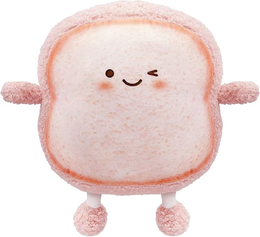 Toast Bread Pillow Funny Food Plush Toy Pillows Small Cute Stuffed Plush Sofa Pillow (Toast Bread, Pink)