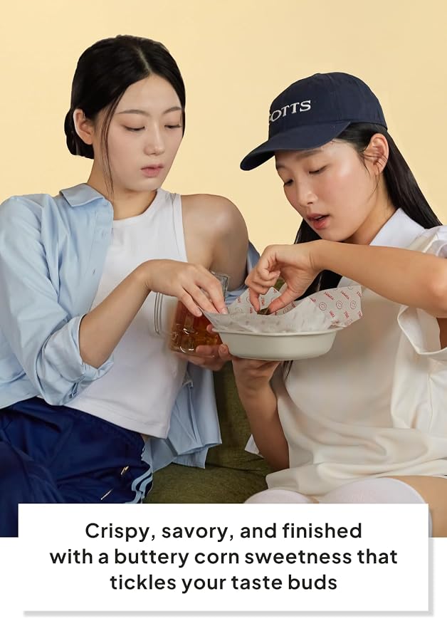 Korean Food Seaweed Nachos, Sweet Corn Flavor, Low-Sugar, Crispy Snack, 40g | Light and crispy seaweed snack with sweet corn flavor and a satisfying crunch